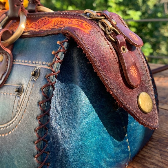 Handcrafted Unique One Of A Kind Western Braided Handle Leather Purse - Picture 9 of 12